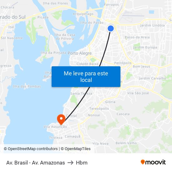 Av. Brasil - Av. Amazonas to Hbm map