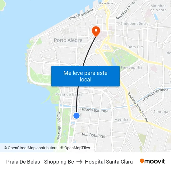 Praia De Belas - Shopping Bc to Hospital Santa Clara map