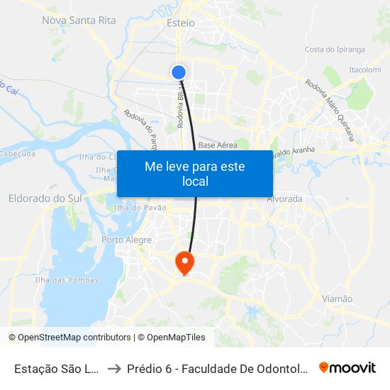 Estação São Luis to Prédio 6 - Faculdade De Odontologia map