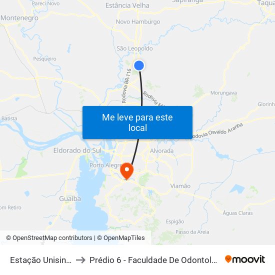 Estação Unisinos to Prédio 6 - Faculdade De Odontologia map