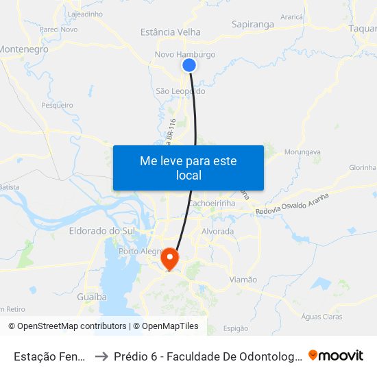 Estação Fenac to Prédio 6 - Faculdade De Odontologia map