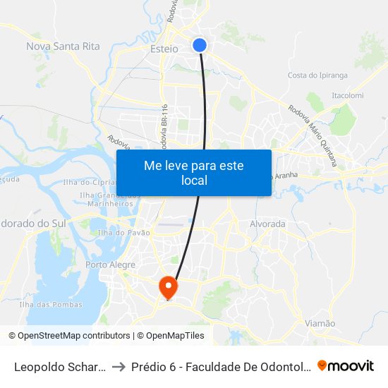 Leopoldo Scharlau to Prédio 6 - Faculdade De Odontologia map