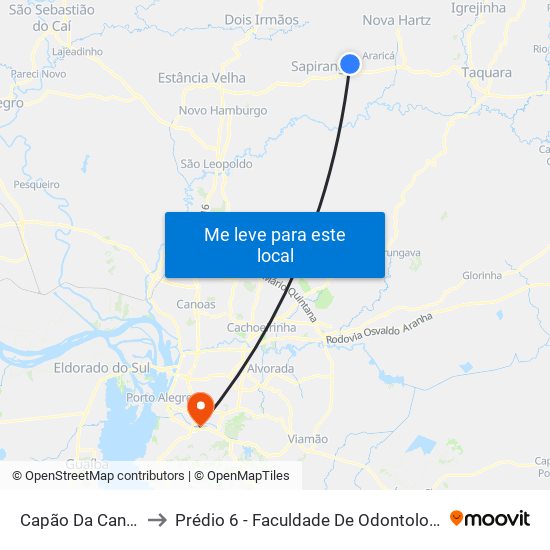 Capão Da Canoa to Prédio 6 - Faculdade De Odontologia map