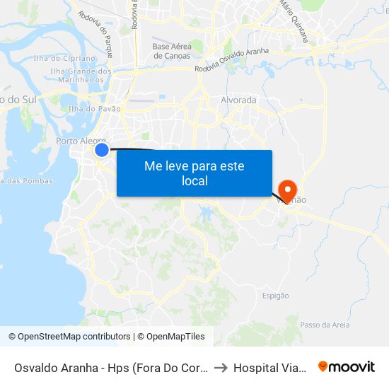 Osvaldo Aranha - Hps (Fora Do Corredor) to Hospital Viamão map