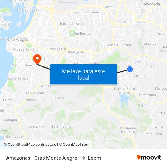 Amazonas - Cras Monte Alegre to Espm map