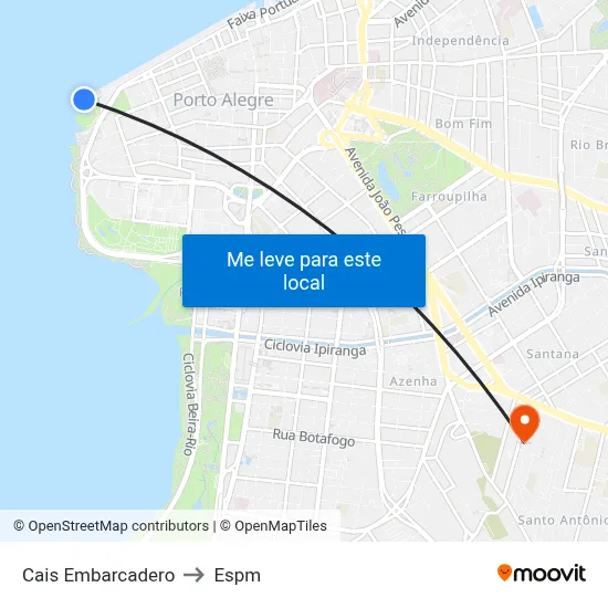 Cais Embarcadero to Espm map