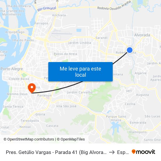 Pres. Getúlio Vargas - Parada 41 (Big Alvorada) to Espm map