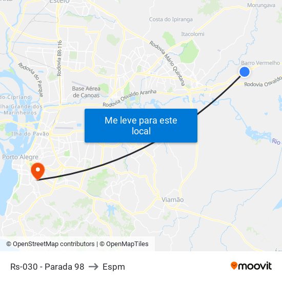 Rs-030 - Parada 98 to Espm map