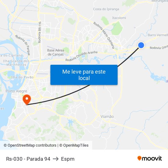 Rs-030 - Parada 94 to Espm map