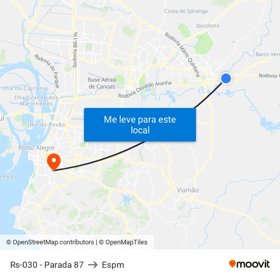 Rs-030 - Parada 87 to Espm map