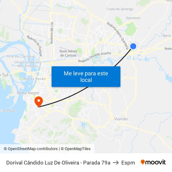 Dorival Cândido Luz De Oliveira - Parada 79a to Espm map