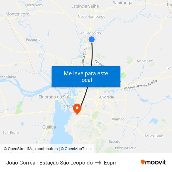 João Correa - Estação São Leopoldo to Espm map