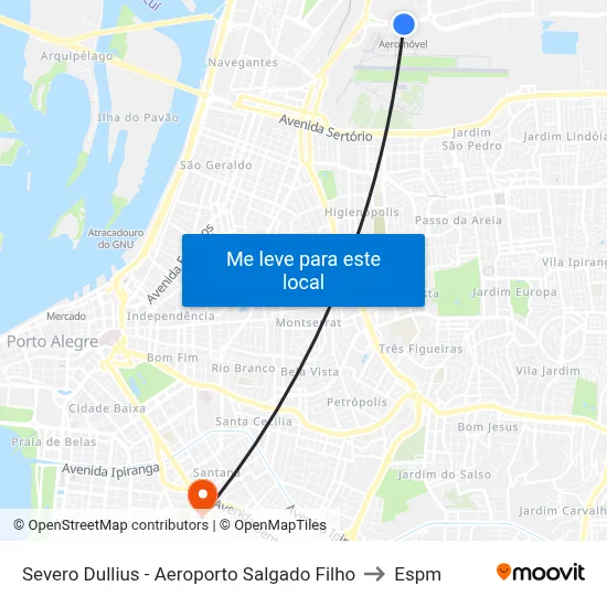 Severo Dullius - Aeroporto Salgado Filho to Espm map