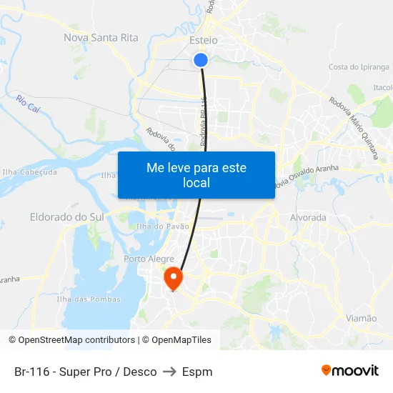 Br-116 - Super Pro / Desco to Espm map