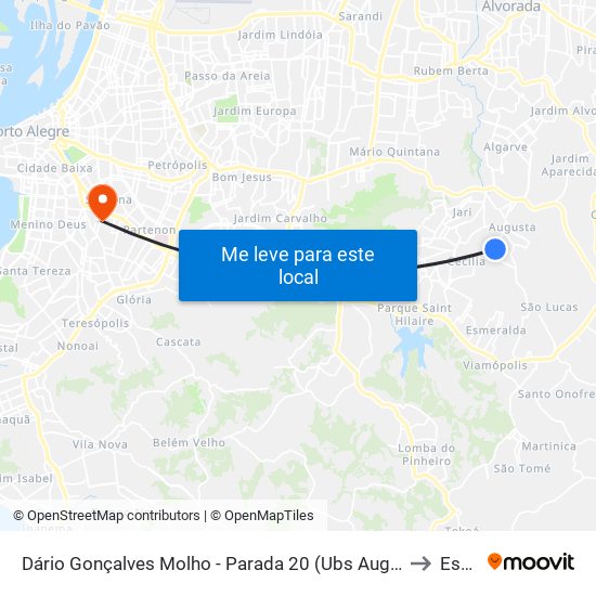 Dário Gonçalves Molho - Parada 20 (Ubs Augusta Marina) to Espm map