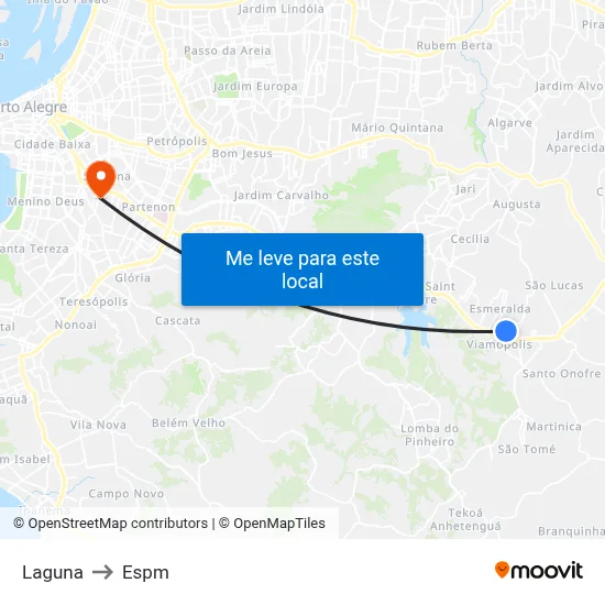 Laguna to Espm map
