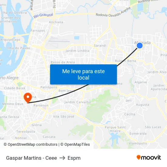 Gaspar Martins - Ceee to Espm map