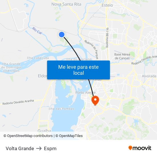 Volta Grande to Espm map