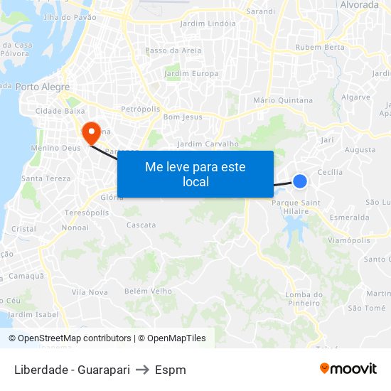 Liberdade - Guarapari to Espm map