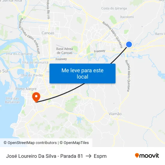 José Loureiro Da Silva - Parada 81 to Espm map