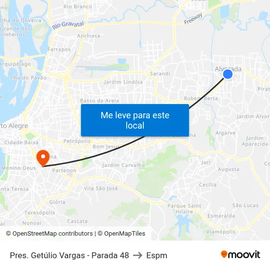 Pres. Getúlio Vargas - Parada 48 to Espm map
