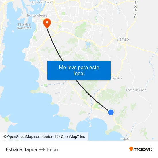 Estrada Itapuã to Espm map