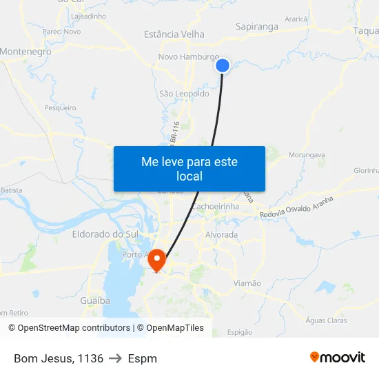 Bom Jesus, 1136 to Espm map