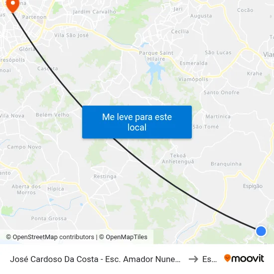 José Cardoso Da Costa - Esc. Amador Nunes Da Rocha to Espm map