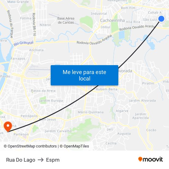 Rua Do Lago to Espm map