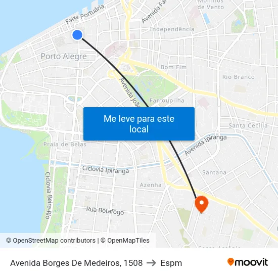 Avenida Borges De Medeiros, 1508 to Espm map