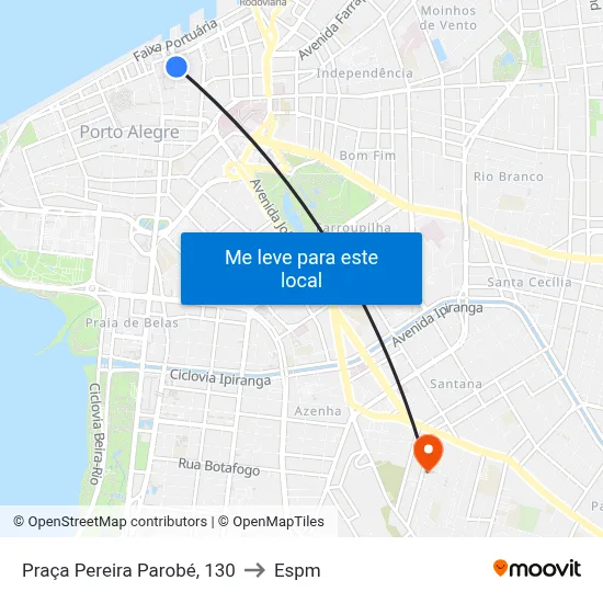 Praça Pereira Parobé, 130 to Espm map