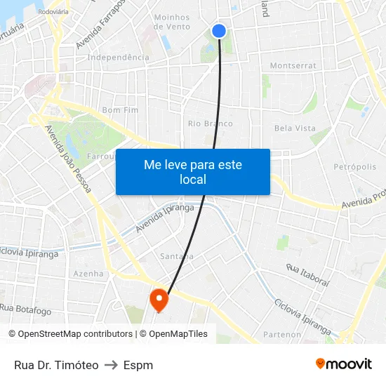 Rua Dr. Timóteo to Espm map