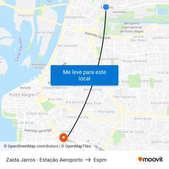 Zaida Jarros - Estação Aeroporto to Espm map