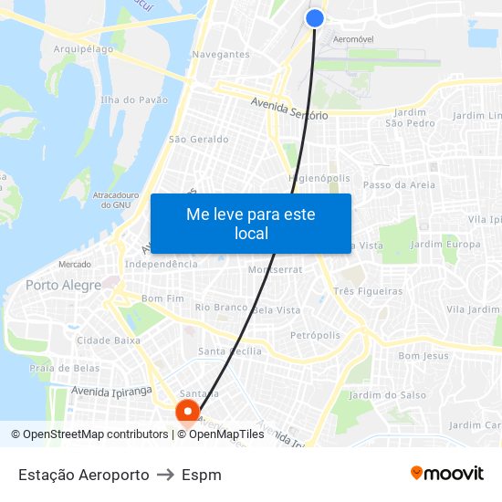 Estação Aeroporto to Espm map