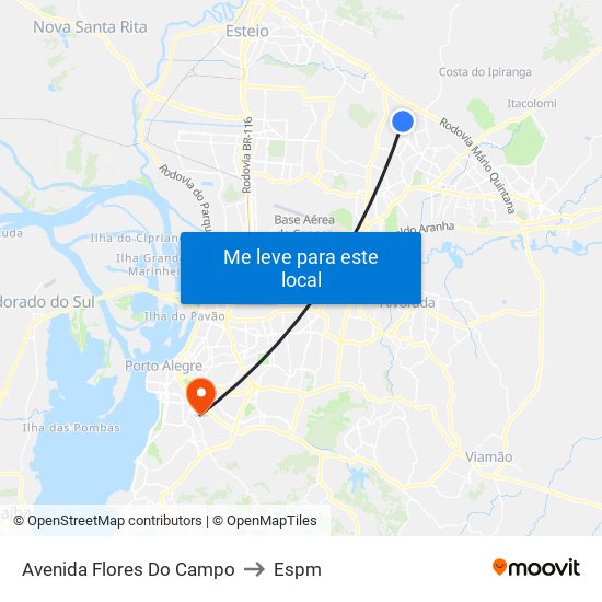 Avenida Flores Do Campo to Espm map