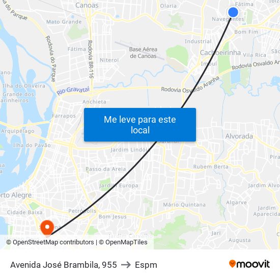 Avenida José Brambila, 955 to Espm map