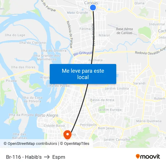 Br-116 - Habib's to Espm map