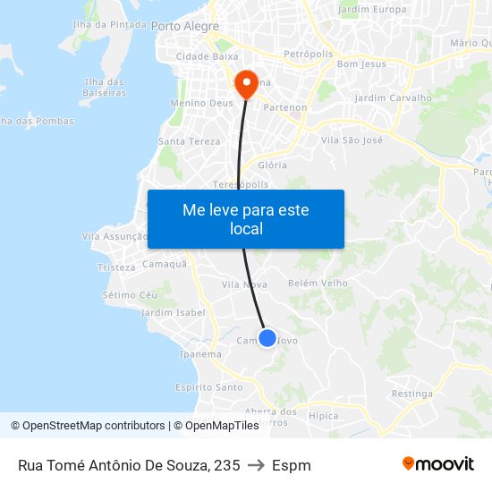 Rua Tomé Antônio De Souza, 235 to Espm map