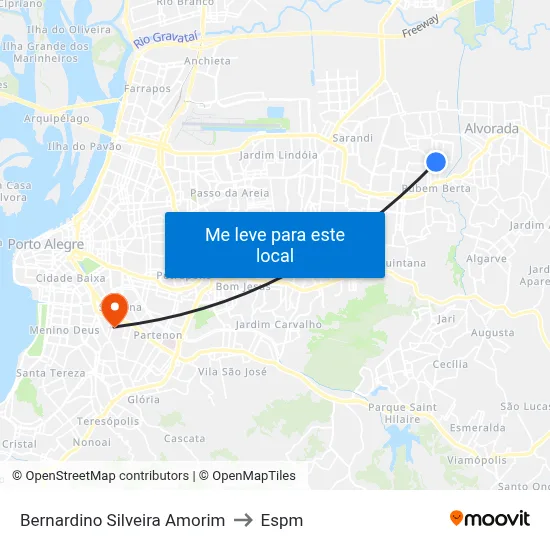 Bernardino Silveira Amorim to Espm map