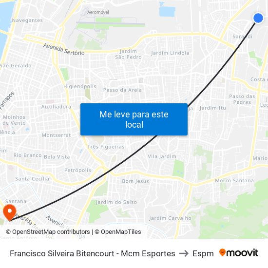 Francisco Silveira Bitencourt - Mcm Esportes to Espm map