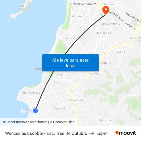 Wenceslau Escobar - Esc. Três De Outubro to Espm map