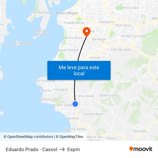 Eduardo Prado - Cassol to Espm map