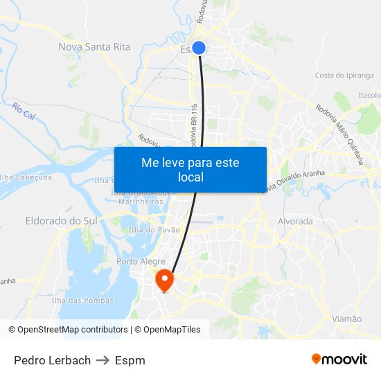 Pedro Lerbach to Espm map