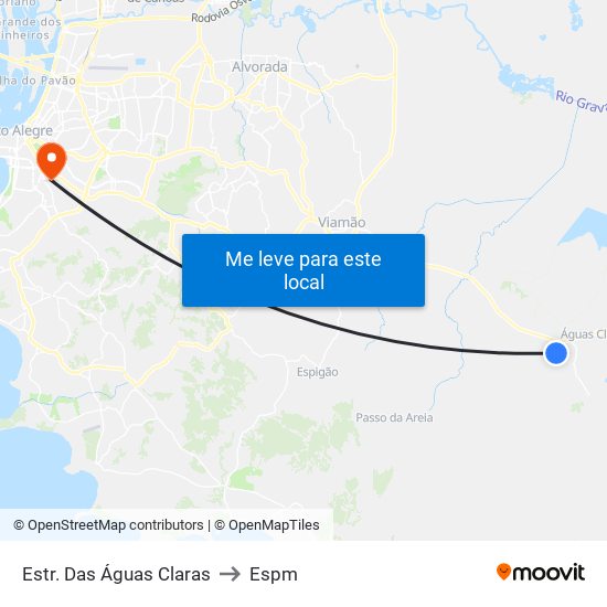 Estr. Das Águas Claras to Espm map