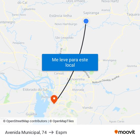 Avenida Municipal, 74 to Espm map