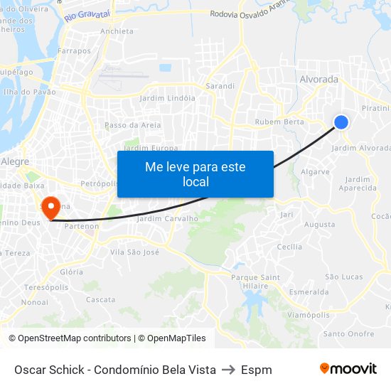 Oscar Schick - Condomínio Bela Vista to Espm map