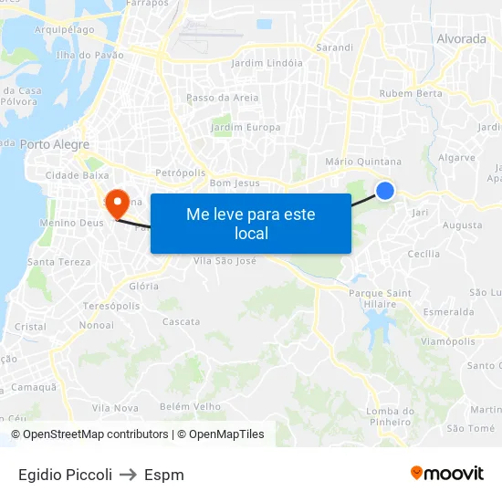 Egidio Piccoli to Espm map