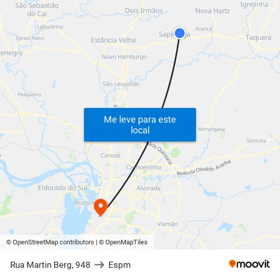Rua Martin Berg, 948 to Espm map