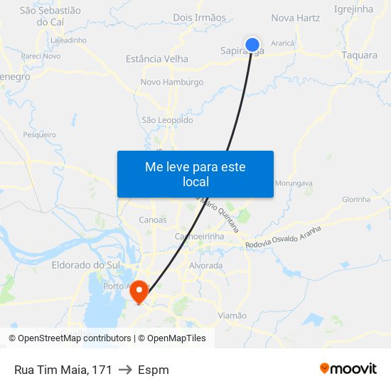 Rua Tim Maia, 171 to Espm map