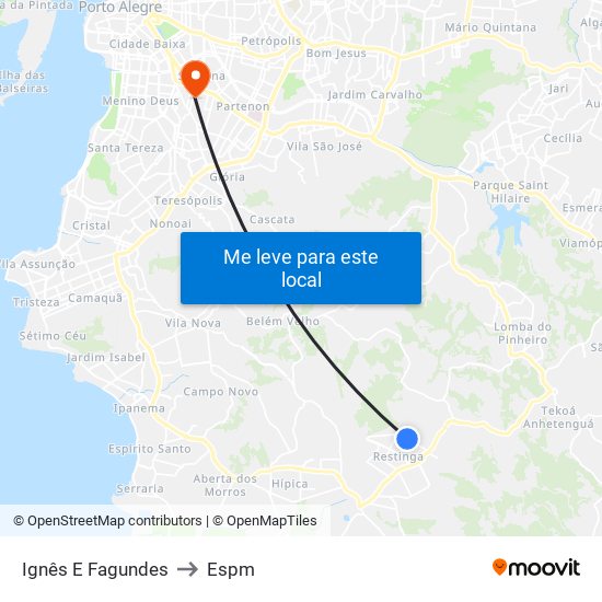 Ignês E Fagundes to Espm map